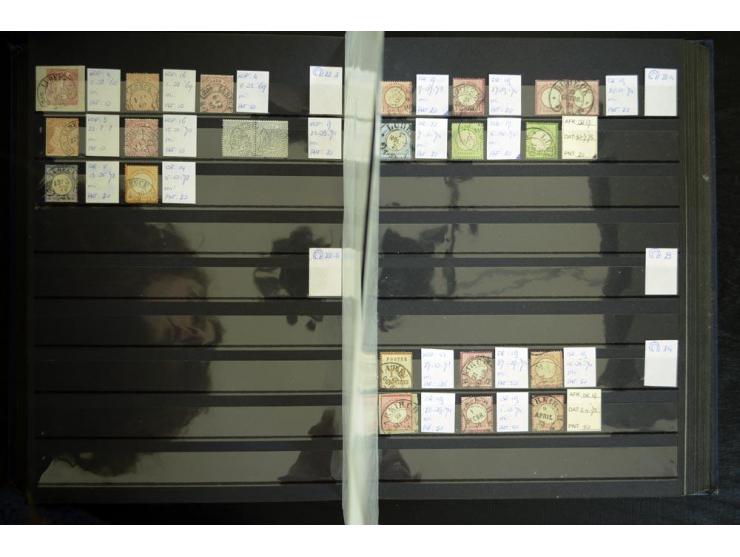 1865/1878, umfangreiche Sammlung von Berlin bis Zabern mit rund 300 Briefen und einigen hundert Briefstücken und losen Marken