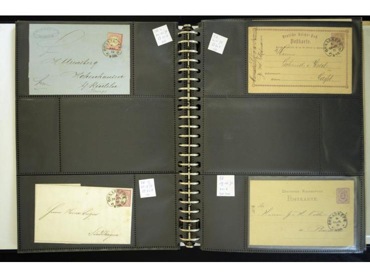 1865/1878, umfangreiche Sammlung von Berlin bis Zabern mit rund 300 Briefen und einigen hundert Briefstücken und losen Marken