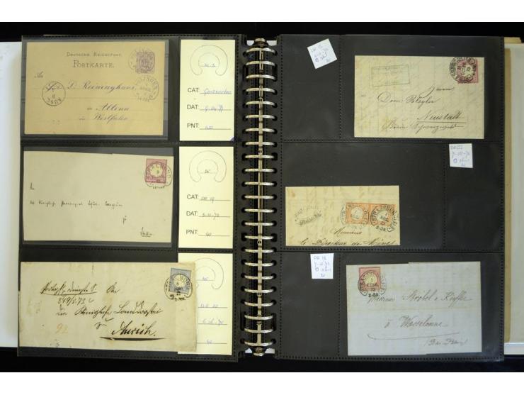 1865/1878, umfangreiche Sammlung von Berlin bis Zabern mit rund 300 Briefen und einigen hundert Briefstücken und losen Marken