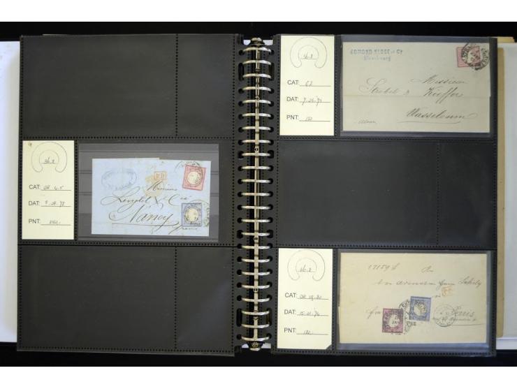 1865/1878, umfangreiche Sammlung von Berlin bis Zabern mit rund 300 Briefen und einigen hundert Briefstücken und losen Marken