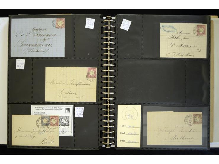 1865/1878, umfangreiche Sammlung von Berlin bis Zabern mit rund 300 Briefen und einigen hundert Briefstücken und losen Marken
