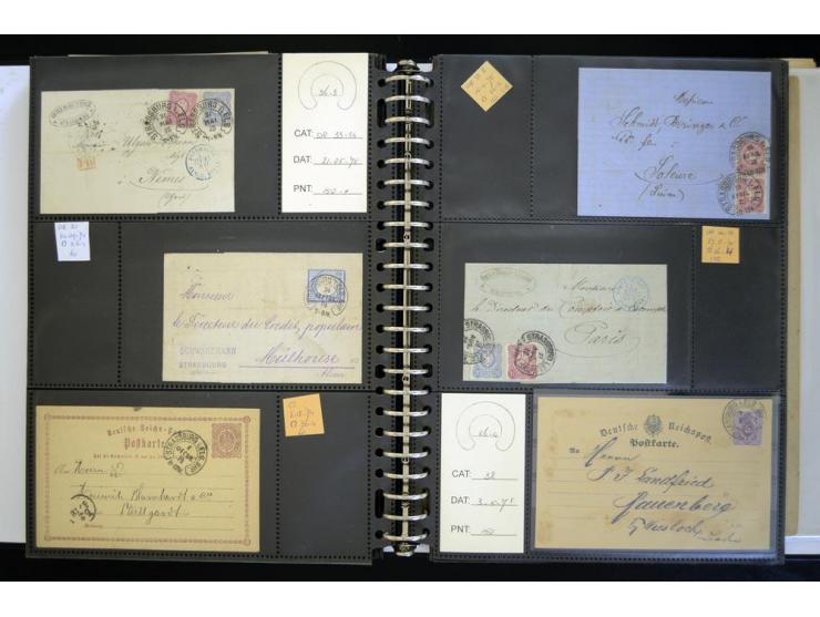 1865/1878, umfangreiche Sammlung von Berlin bis Zabern mit rund 300 Briefen und einigen hundert Briefstücken und losen Marken