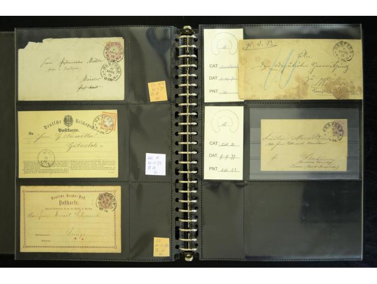 1865/1878, umfangreiche Sammlung von Berlin bis Zabern mit rund 300 Briefen und einigen hundert Briefstücken und losen Marken