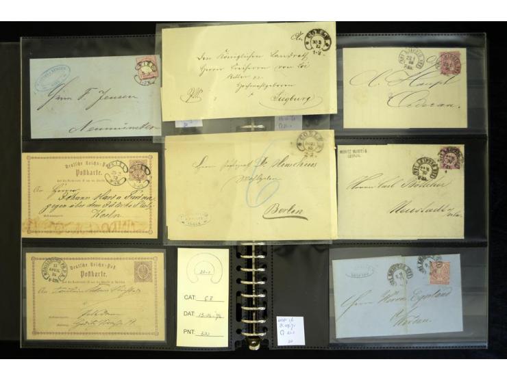 1865/1878, umfangreiche Sammlung von Berlin bis Zabern mit rund 300 Briefen und einigen hundert Briefstücken und losen Marken