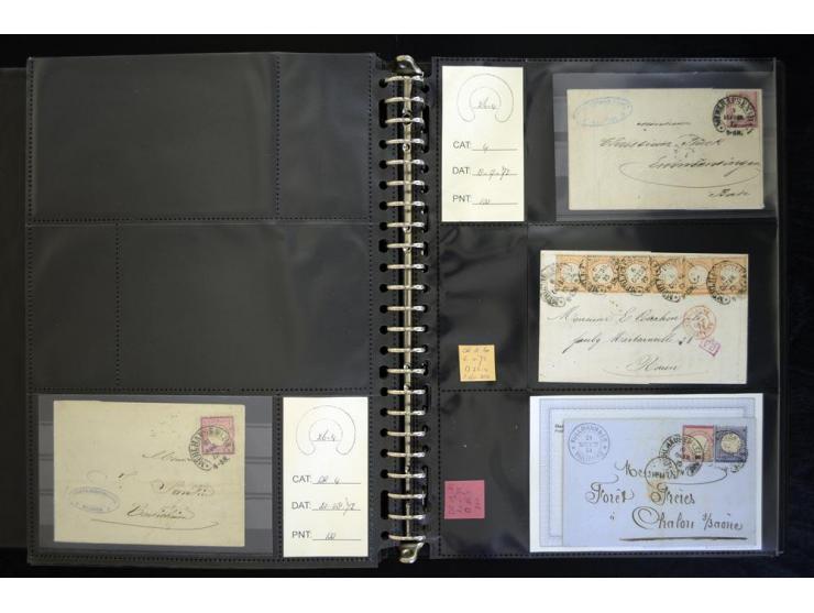 1865/1878, umfangreiche Sammlung von Berlin bis Zabern mit rund 300 Briefen und einigen hundert Briefstücken und losen Marken