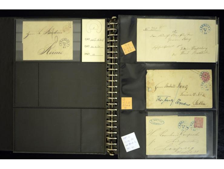 1865/1878, umfangreiche Sammlung von Berlin bis Zabern mit rund 300 Briefen und einigen hundert Briefstücken und losen Marken