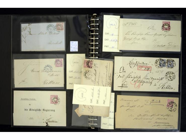 1865/1878, umfangreiche Sammlung von Berlin bis Zabern mit rund 300 Briefen und einigen hundert Briefstücken und losen Marken