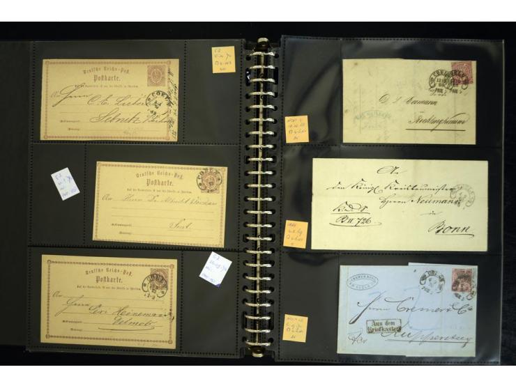1865/1878, umfangreiche Sammlung von Berlin bis Zabern mit rund 300 Briefen und einigen hundert Briefstücken und losen Marken
