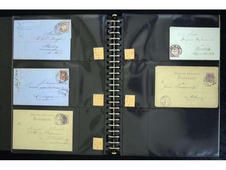 1865/1878, umfangreiche Sammlung von Berlin bis Zabern mit rund 300 Briefen und einigen hundert Briefstücken und losen Marken