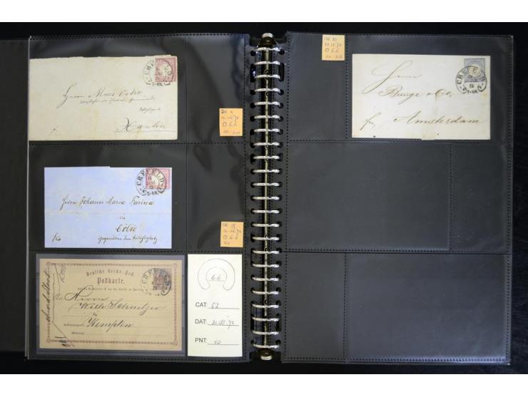 1865/1878, umfangreiche Sammlung von Berlin bis Zabern mit rund 300 Briefen und einigen hundert Briefstücken und losen Marken