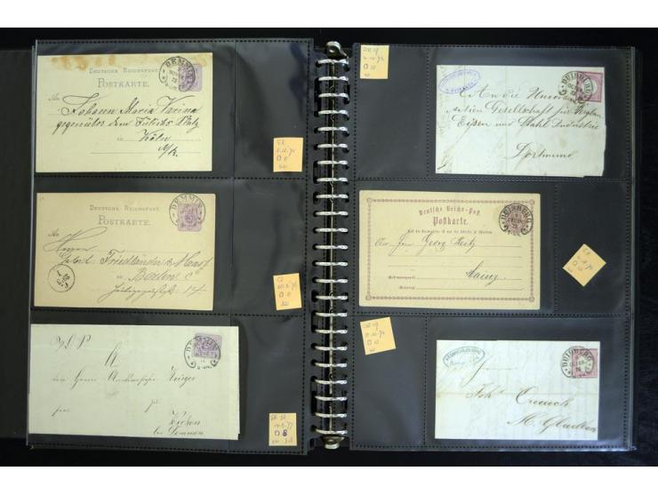 1865/1878, umfangreiche Sammlung von Berlin bis Zabern mit rund 300 Briefen und einigen hundert Briefstücken und losen Marken