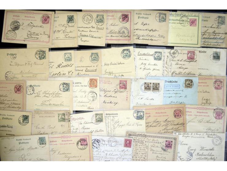1873/1915, umfangreicher Sammlerbestand mit einigen hundert Briefen, Karten und Ganzsachen ab Vorläufer-Ausgaben (u.a. DP Tür