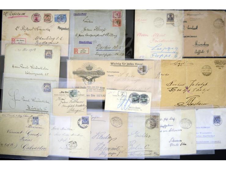 1873/1915, umfangreicher Sammlerbestand mit einigen hundert Briefen, Karten und Ganzsachen ab Vorläufer-Ausgaben (u.a. DP Tür