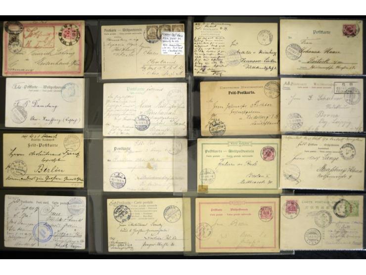 1873/1915, umfangreicher Sammlerbestand mit einigen hundert Briefen, Karten und Ganzsachen ab Vorläufer-Ausgaben (u.a. DP Tür