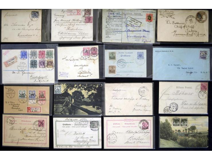 1873/1915, umfangreicher Sammlerbestand mit einigen hundert Briefen, Karten und Ganzsachen ab Vorläufer-Ausgaben (u.a. DP Tür