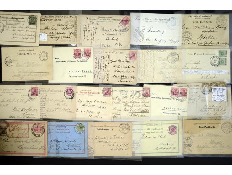 1873/1915, umfangreicher Sammlerbestand mit einigen hundert Briefen, Karten und Ganzsachen ab Vorläufer-Ausgaben (u.a. DP Tür