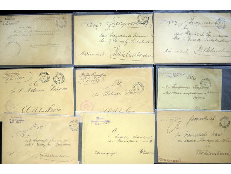 1898/1915, ca. 75 Briefe, Karten und Ganzsachen mit Marine-Schiffpoststempeln aus dem Bereich der Dt. Auslandspostämter und K
