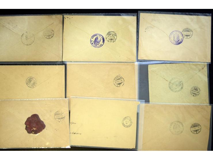 1898/1915, ca. 75 Briefe, Karten und Ganzsachen mit Marine-Schiffpoststempeln aus dem Bereich der Dt. Auslandspostämter und K