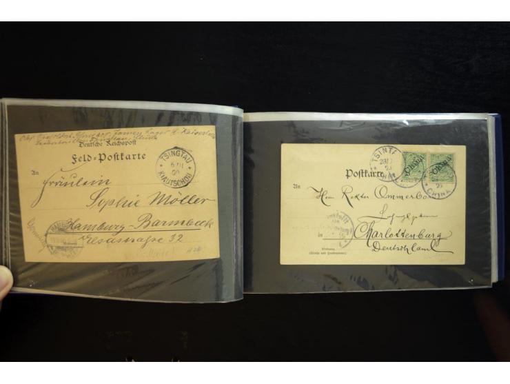 1900/1902, kleine Sammlung mit 27 Karten und Briefen inkl. wenigen frankierten Belegen, dabei u.a. Feldpost-Nr. 9 und 10, ver