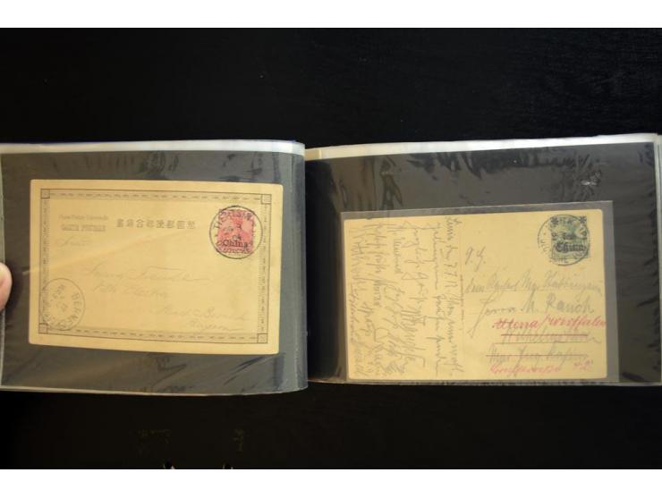 1900/1902, kleine Sammlung mit 27 Karten und Briefen inkl. wenigen frankierten Belegen, dabei u.a. Feldpost-Nr. 9 und 10, ver
