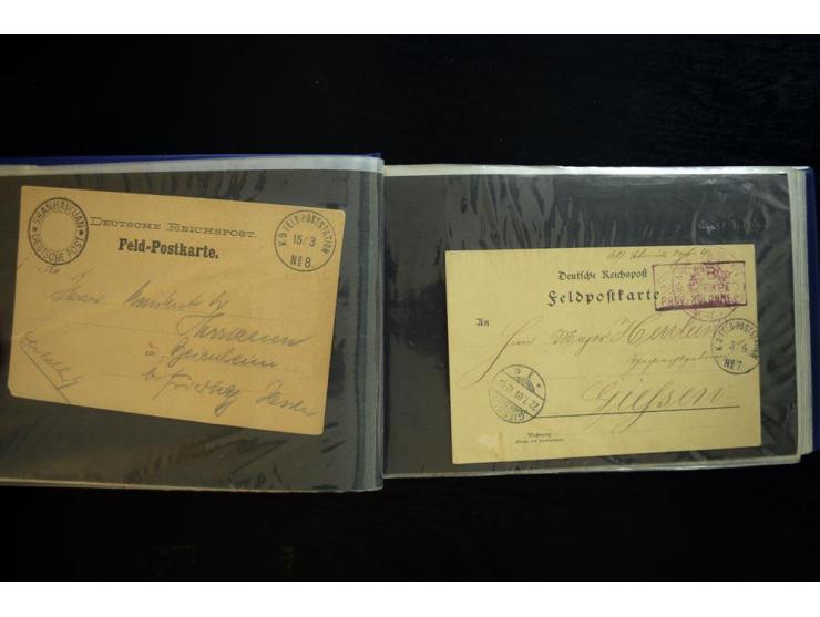 1900/1902, kleine Sammlung mit 27 Karten und Briefen inkl. wenigen frankierten Belegen, dabei u.a. Feldpost-Nr. 9 und 10, ver