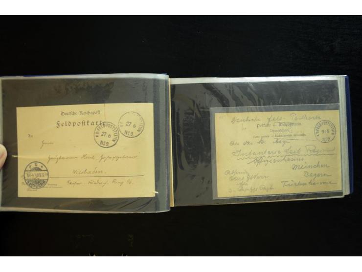 1900/1902, kleine Sammlung mit 27 Karten und Briefen inkl. wenigen frankierten Belegen, dabei u.a. Feldpost-Nr. 9 und 10, ver