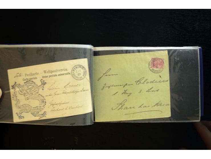 1900/1902, kleine Sammlung mit 27 Karten und Briefen inkl. wenigen frankierten Belegen, dabei u.a. Feldpost-Nr. 9 und 10, ver