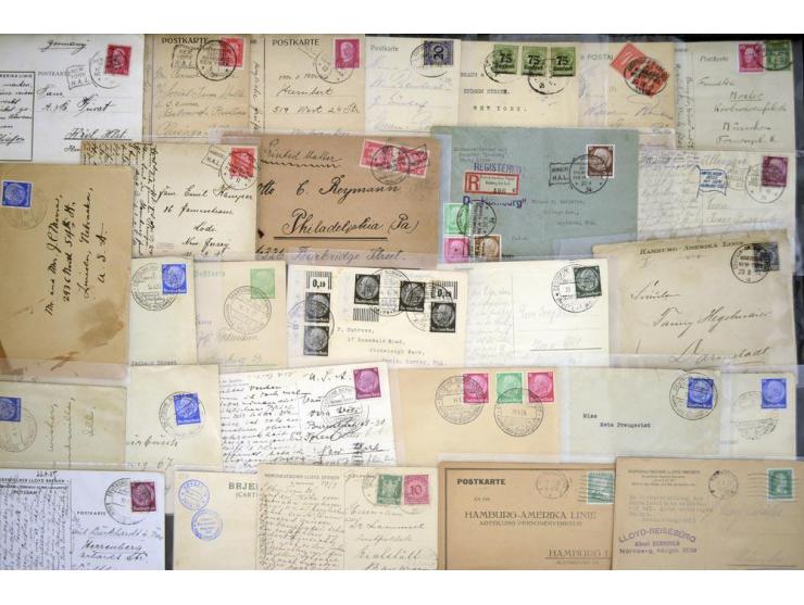 1871/1960 (ca.), einige hundert Briefe, Karten und Ganzsachen mit Deutschen-Schiffspoststempeln, dabei frühe Anlandungsstempe