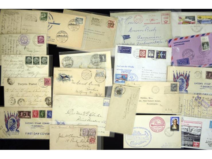 1871/1960 (ca.), einige hundert Briefe, Karten und Ganzsachen mit Deutschen-Schiffspoststempeln, dabei frühe Anlandungsstempe