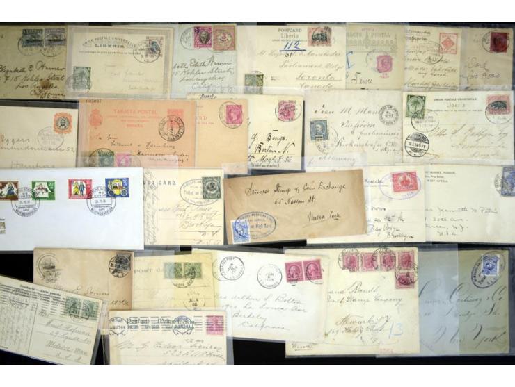 1871/1960 (ca.), einige hundert Briefe, Karten und Ganzsachen mit Deutschen-Schiffspoststempeln, dabei frühe Anlandungsstempe