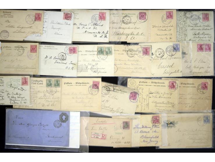 1871/1960 (ca.), einige hundert Briefe, Karten und Ganzsachen mit Deutschen-Schiffspoststempeln, dabei frühe Anlandungsstempe