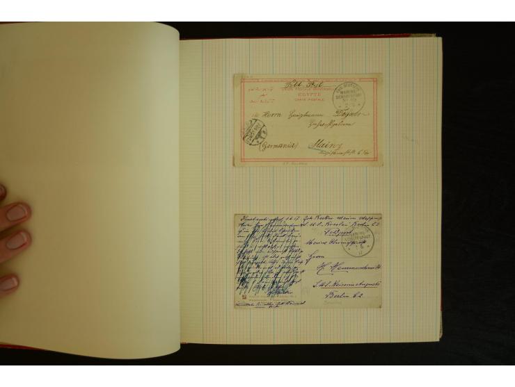 1896/1918, umfangreiche Sammlung mit über 670 Briefen, Karten und Ganzsachen, dabei viel frühe Post inkl. Post aus den Koloni