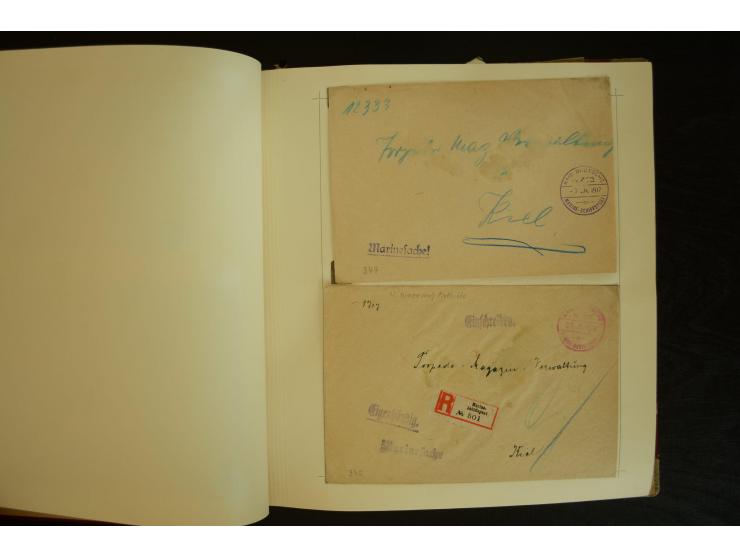 1896/1918, umfangreiche Sammlung mit über 670 Briefen, Karten und Ganzsachen, dabei viel frühe Post inkl. Post aus den Koloni