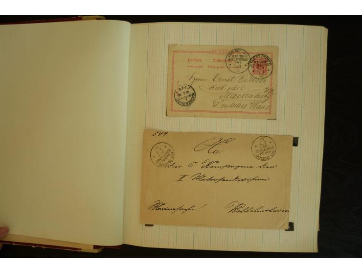 1896/1918, umfangreiche Sammlung mit über 670 Briefen, Karten und Ganzsachen, dabei viel frühe Post inkl. Post aus den Koloni