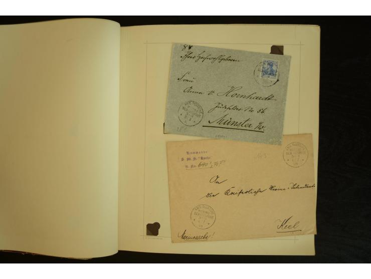1896/1918, umfangreiche Sammlung mit über 670 Briefen, Karten und Ganzsachen, dabei viel frühe Post inkl. Post aus den Koloni