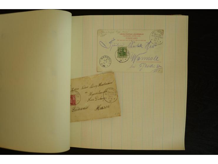 1896/1918, umfangreiche Sammlung mit über 670 Briefen, Karten und Ganzsachen, dabei viel frühe Post inkl. Post aus den Koloni