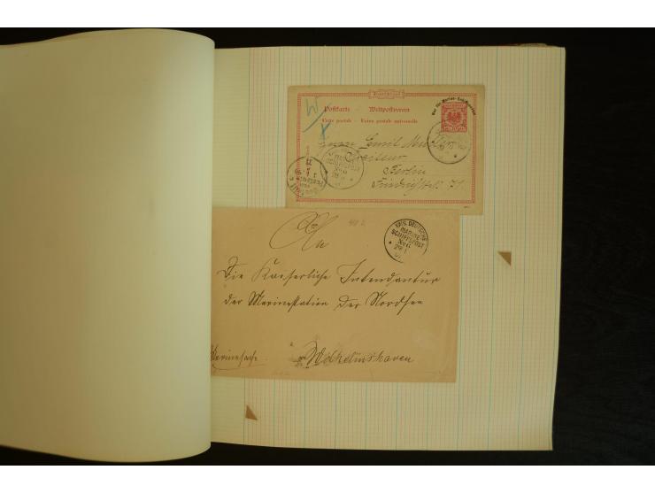 1896/1918, umfangreiche Sammlung mit über 670 Briefen, Karten und Ganzsachen, dabei viel frühe Post inkl. Post aus den Koloni