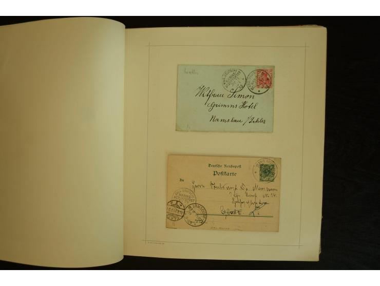 1896/1918, umfangreiche Sammlung mit über 670 Briefen, Karten und Ganzsachen, dabei viel frühe Post inkl. Post aus den Koloni