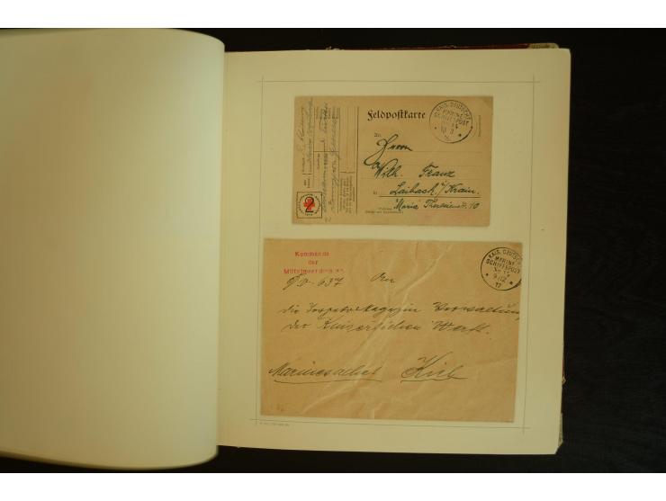 1896/1918, umfangreiche Sammlung mit über 670 Briefen, Karten und Ganzsachen, dabei viel frühe Post inkl. Post aus den Koloni