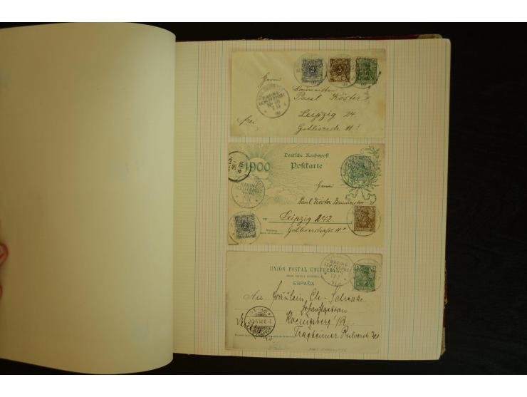 1896/1918, umfangreiche Sammlung mit über 670 Briefen, Karten und Ganzsachen, dabei viel frühe Post inkl. Post aus den Koloni