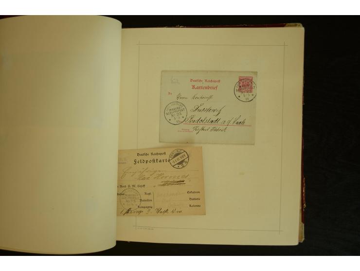 1896/1918, umfangreiche Sammlung mit über 670 Briefen, Karten und Ganzsachen, dabei viel frühe Post inkl. Post aus den Koloni
