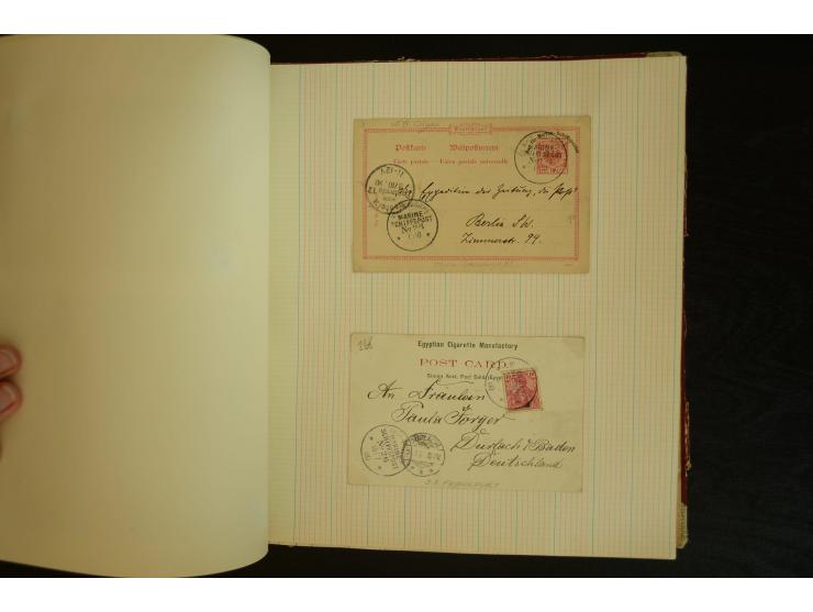 1896/1918, umfangreiche Sammlung mit über 670 Briefen, Karten und Ganzsachen, dabei viel frühe Post inkl. Post aus den Koloni