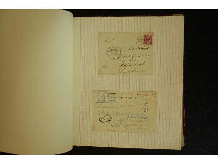 1896/1918, umfangreiche Sammlung mit über 670 Briefen, Karten und Ganzsachen, dabei viel frühe Post inkl. Post aus den Koloni