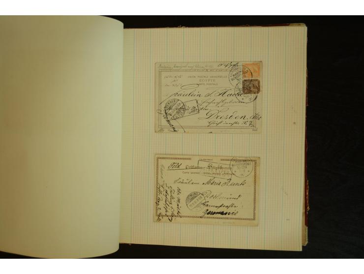 1896/1918, umfangreiche Sammlung mit über 670 Briefen, Karten und Ganzsachen, dabei viel frühe Post inkl. Post aus den Koloni