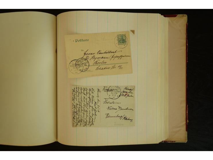 1896/1918, umfangreiche Sammlung mit über 670 Briefen, Karten und Ganzsachen, dabei viel frühe Post inkl. Post aus den Koloni