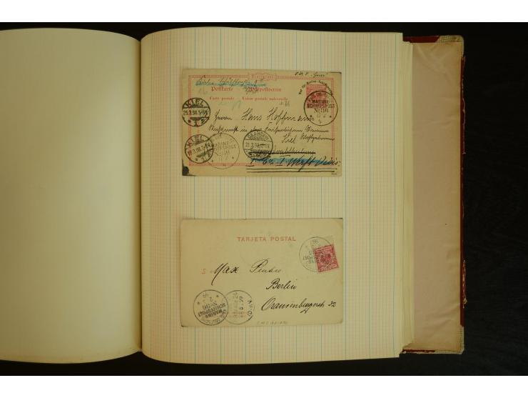 1896/1918, umfangreiche Sammlung mit über 670 Briefen, Karten und Ganzsachen, dabei viel frühe Post inkl. Post aus den Koloni