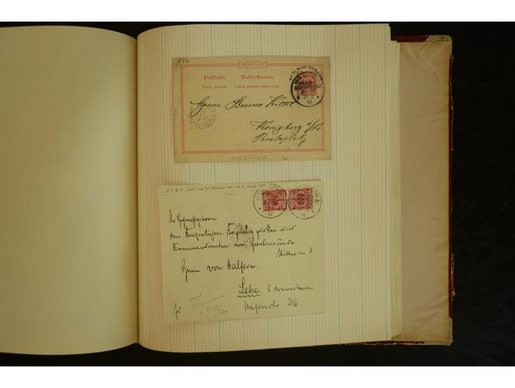 1896/1918, umfangreiche Sammlung mit über 670 Briefen, Karten und Ganzsachen, dabei viel frühe Post inkl. Post aus den Koloni