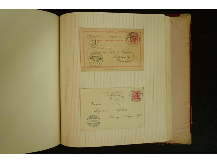 1896/1918, umfangreiche Sammlung mit über 670 Briefen, Karten und Ganzsachen, dabei viel frühe Post inkl. Post aus den Koloni