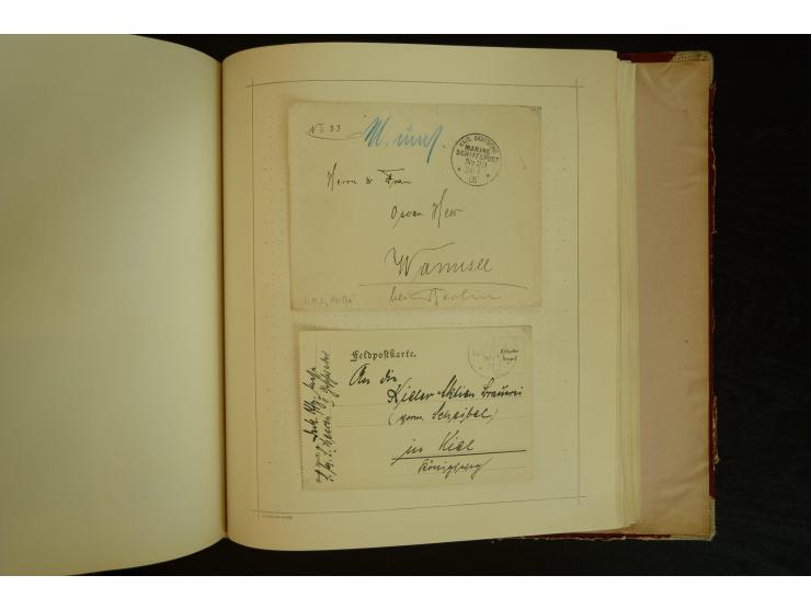 1896/1918, umfangreiche Sammlung mit über 670 Briefen, Karten und Ganzsachen, dabei viel frühe Post inkl. Post aus den Koloni