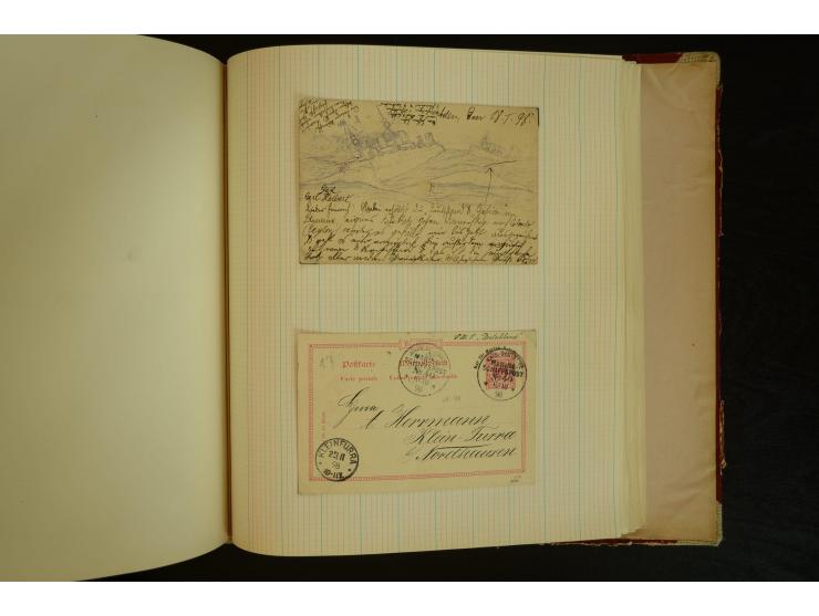 1896/1918, umfangreiche Sammlung mit über 670 Briefen, Karten und Ganzsachen, dabei viel frühe Post inkl. Post aus den Koloni